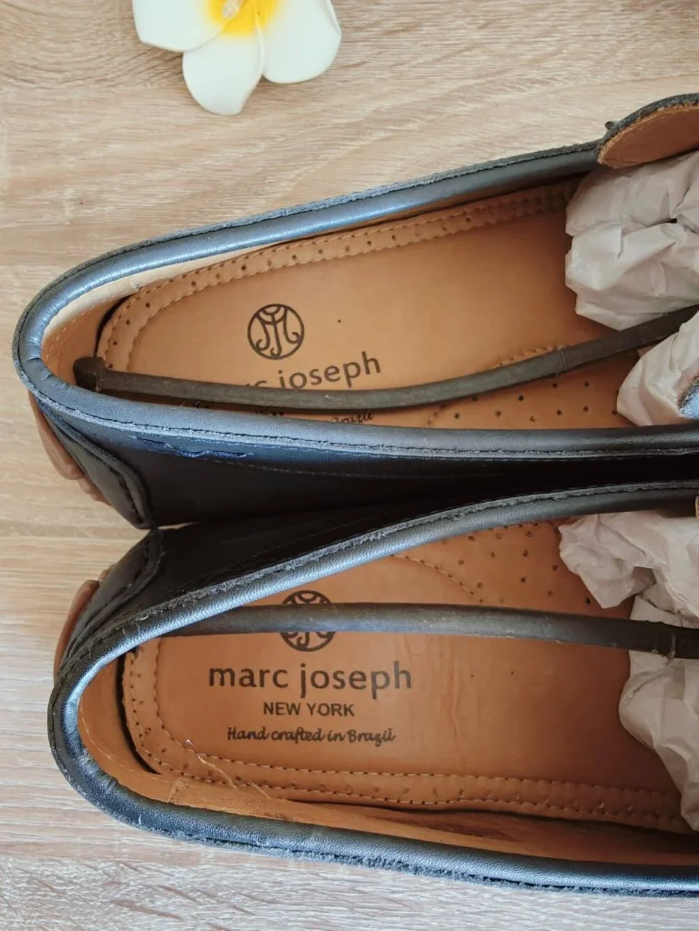 Marc Joseph New York Ovington Ct Leather Driving Loafers in Navy Nappa Sz 10.5